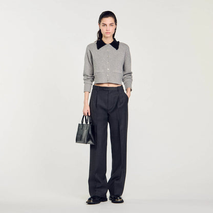 Cropped Coatigan Grey