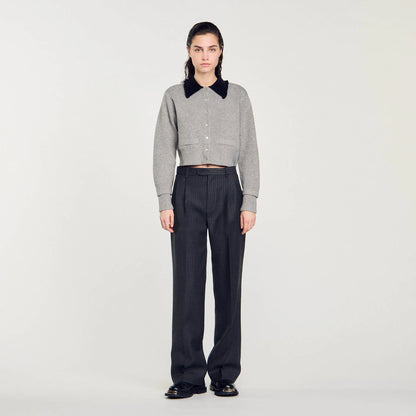Cropped Coatigan Grey