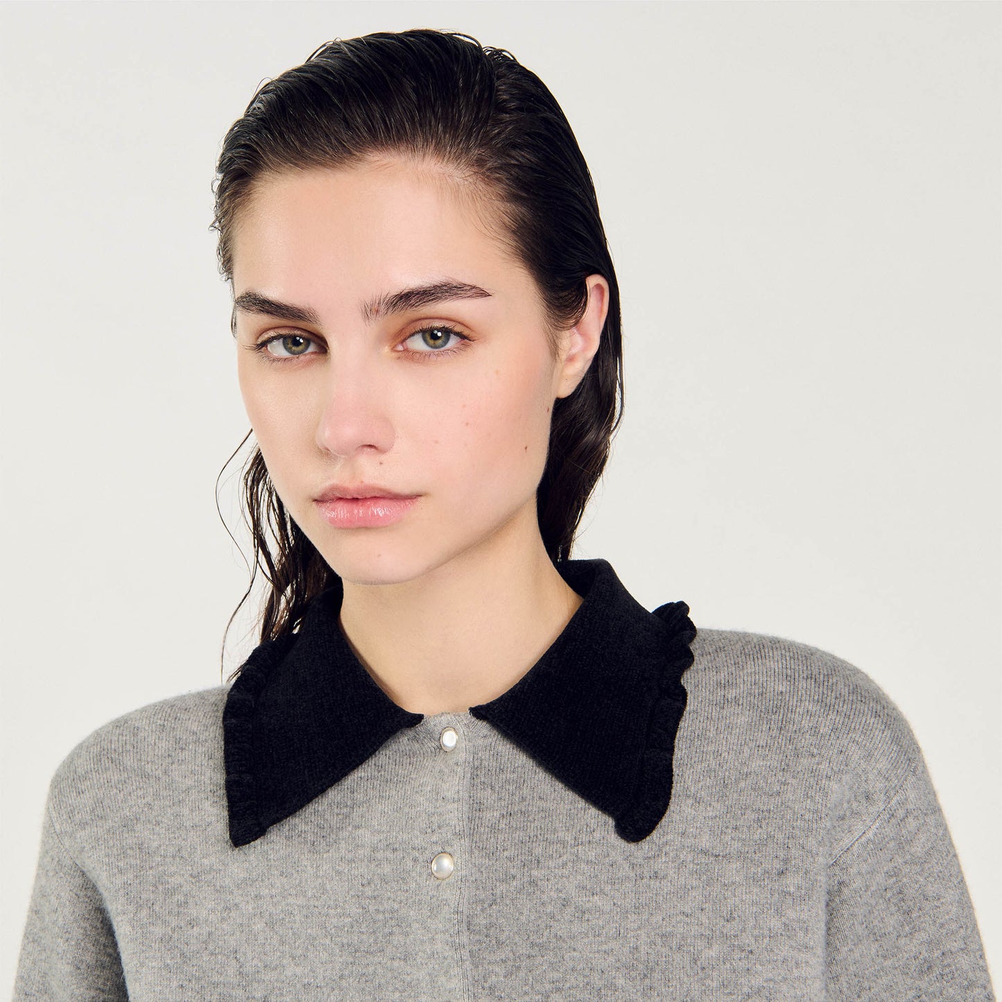 Cropped Coatigan Grey