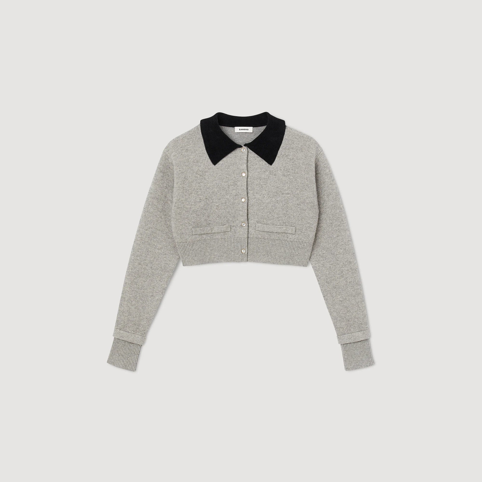 Cropped Coatigan Grey