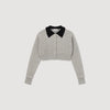 Cropped Coatigan Grey
