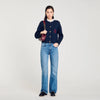 Coatigan With Ruffled Collar Deep Blu
