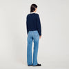 Coatigan With Ruffled Collar Deep Blu