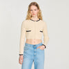 Pointelle Knit Cardigan Ecru