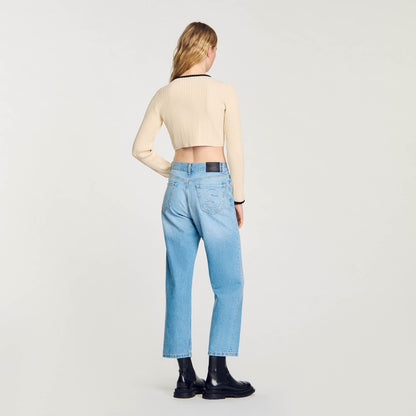 Pointelle Knit Cardigan Ecru
