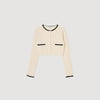 Pointelle Knit Cardigan Ecru