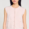 Textured Tweed Cardigan Light Pink