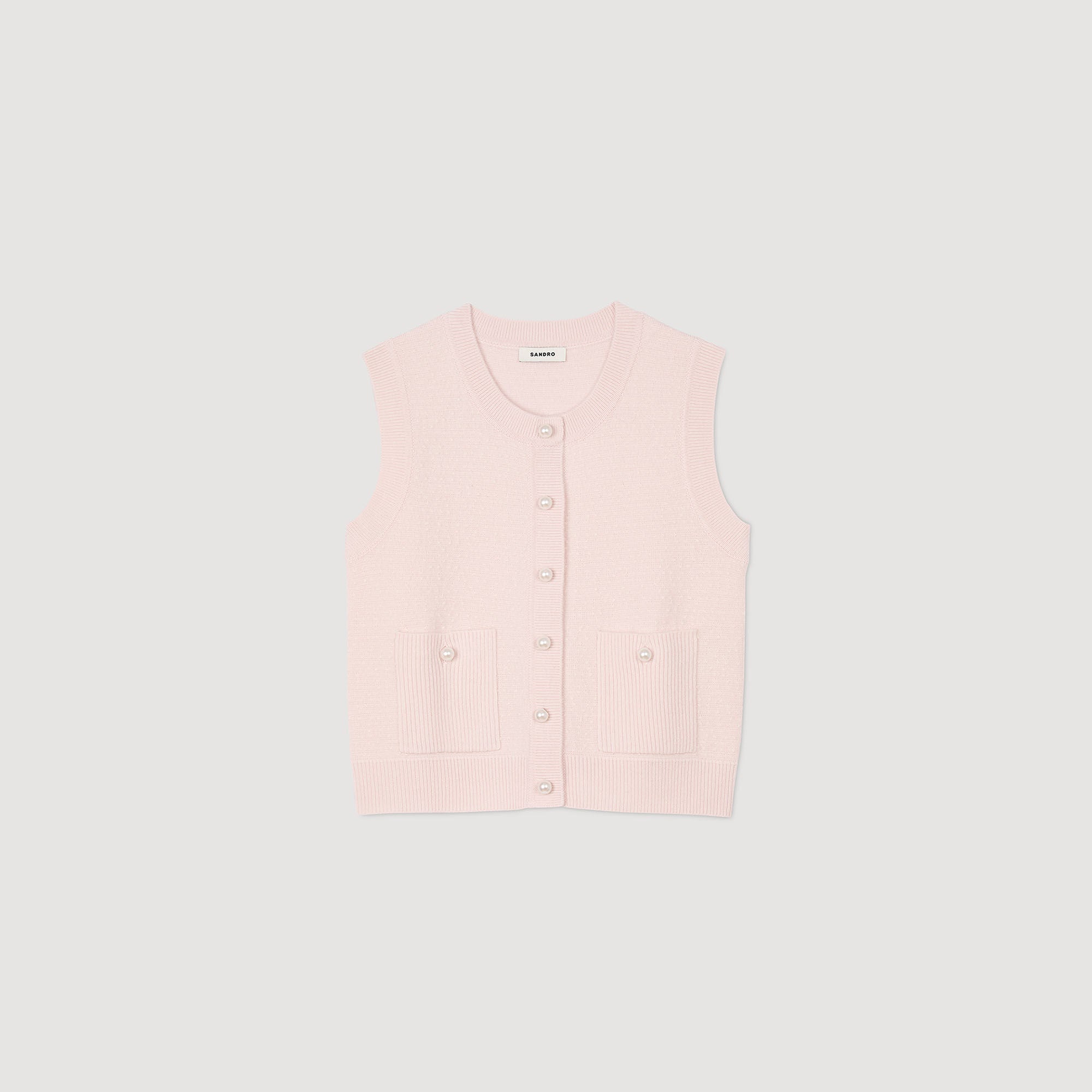 Textured Tweed Cardigan Light Pink