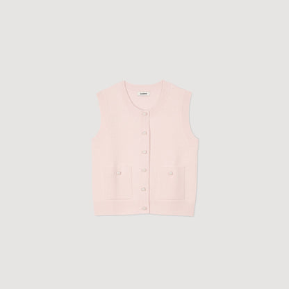 Textured Tweed Cardigan Light Pink