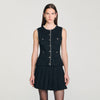 Henria Decorative Tweed Waistcoat Black