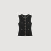 Henria Decorative Tweed Waistcoat Black