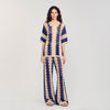 Palmas Two-Tone Knit Cardigan Blue / Ecru