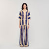Palmas Two-Tone Knit Cardigan Blue / Ecru