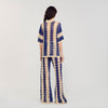 Palmas Two-Tone Knit Cardigan Blue / Ecru