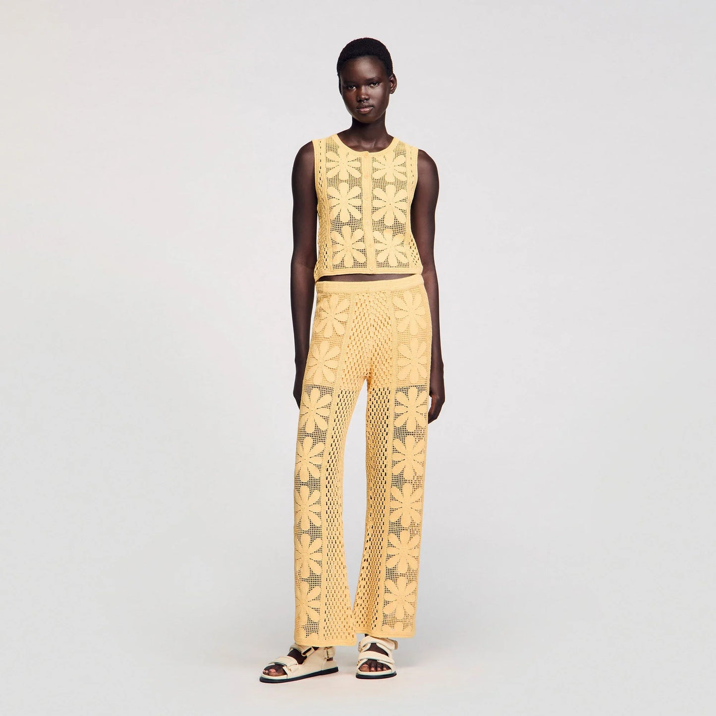 Loulou Crochet Cardigan Yellow