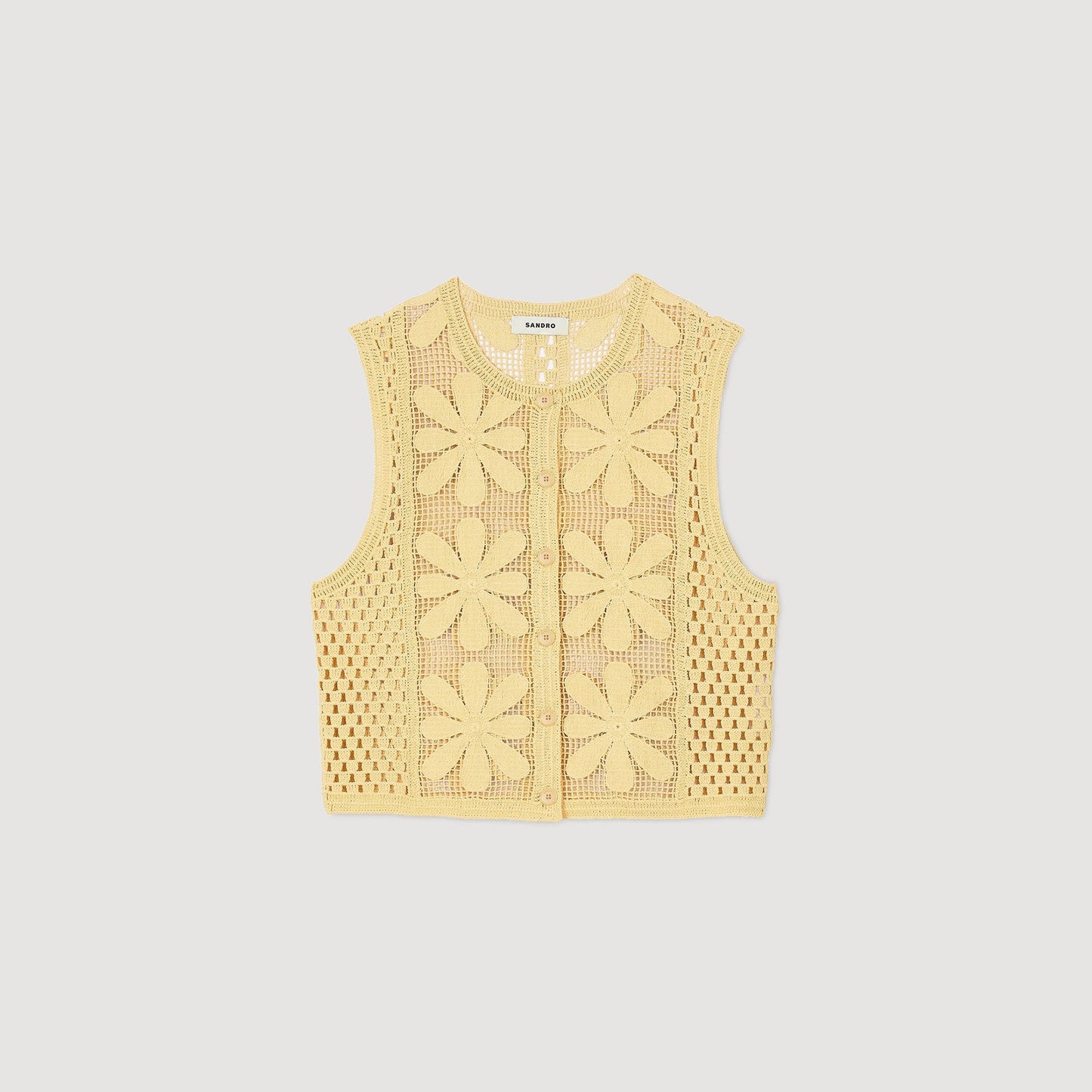 Loulou Crochet Cardigan Yellow