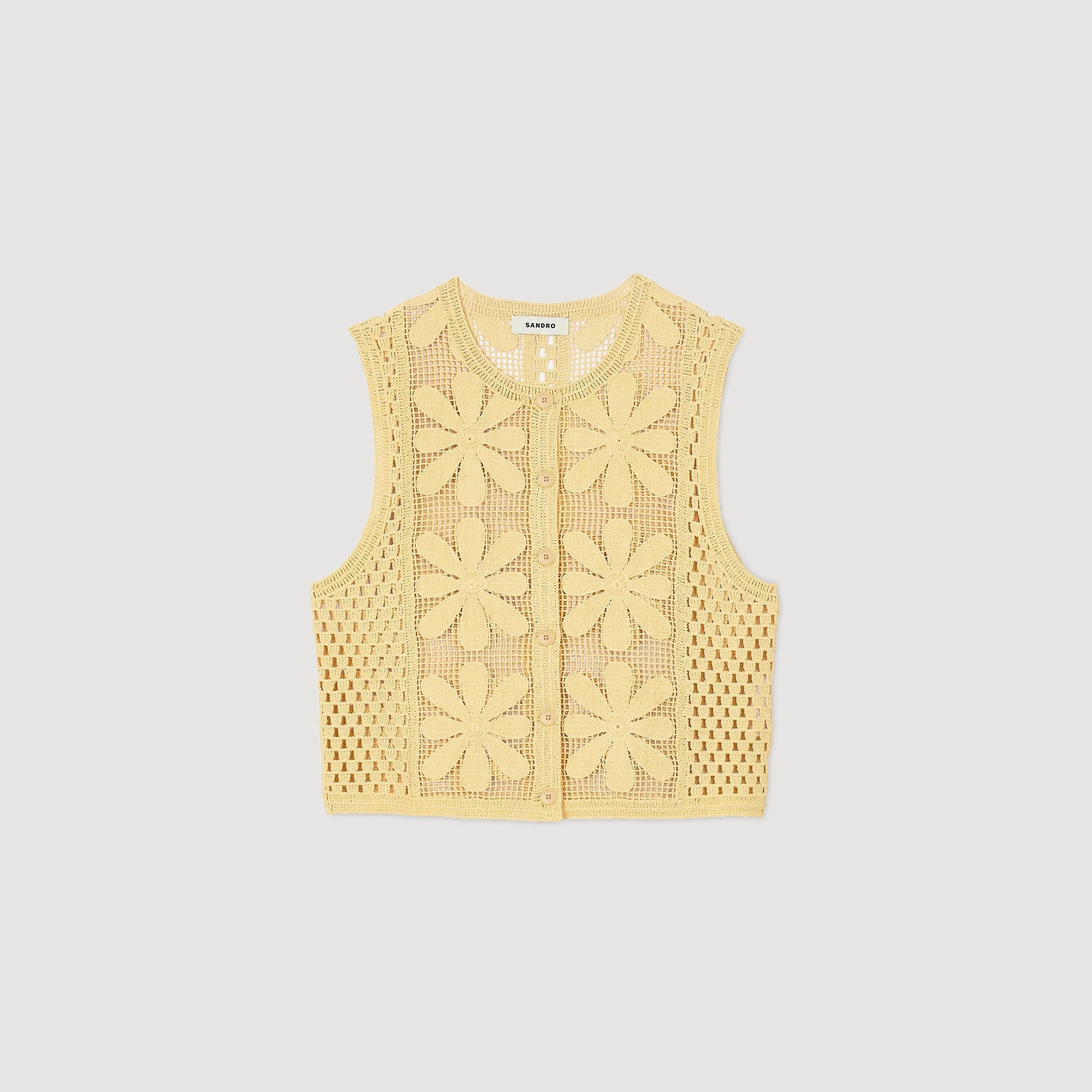 Loulou Crochet Cardigan Yellow