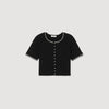 Manuel Cropped Beaded Cardigan Black