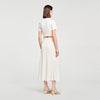 Nice Cropped Pointelle Knit Cardigan Ecru