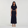 Nice Cropped Pointelle Knit Cardigan Black
