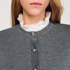 Meuna Cardigan With Ruffle Collar Grey