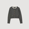 Meuna Cardigan With Ruffle Collar Grey