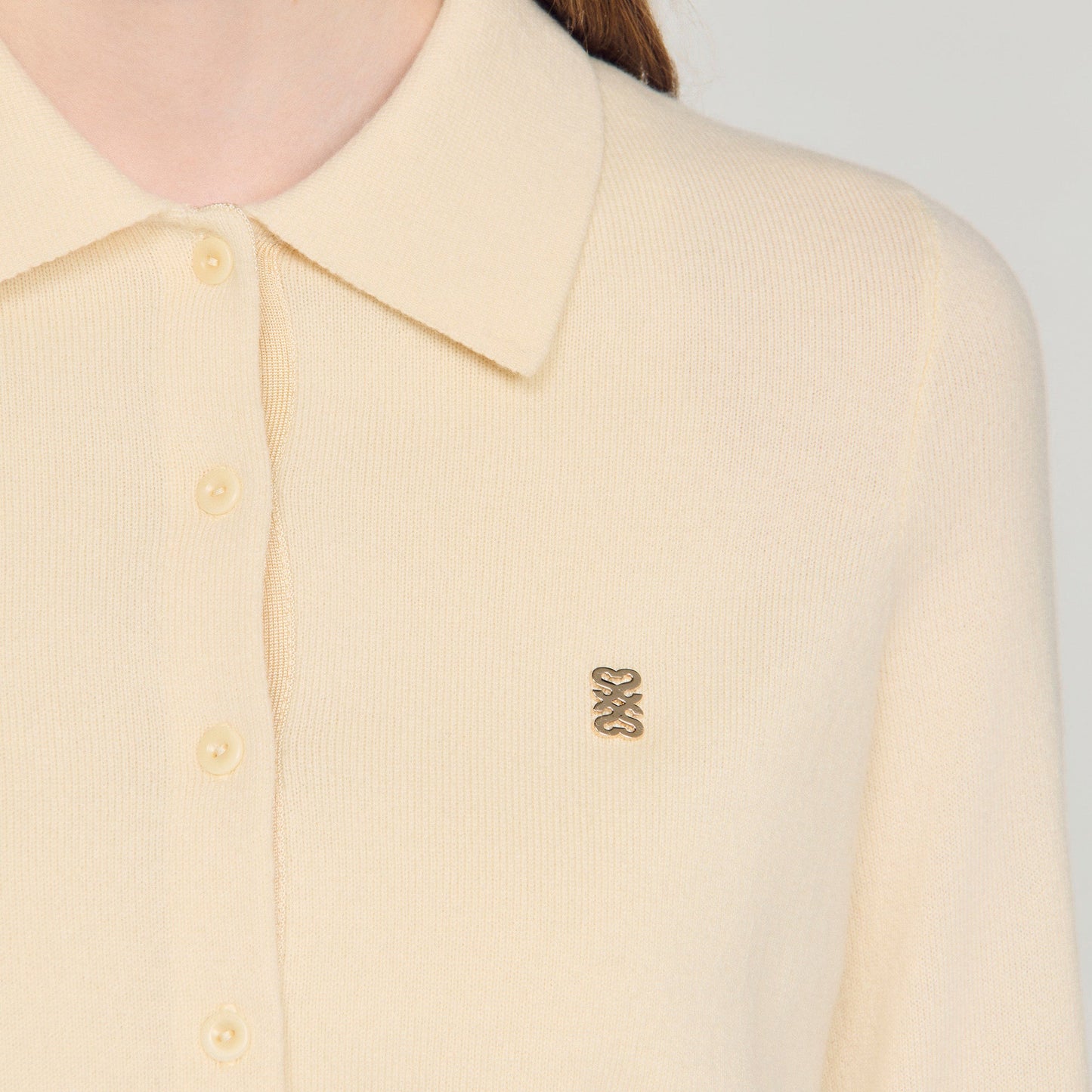 Valmy Cardigan With Shirt Collar Vanilla