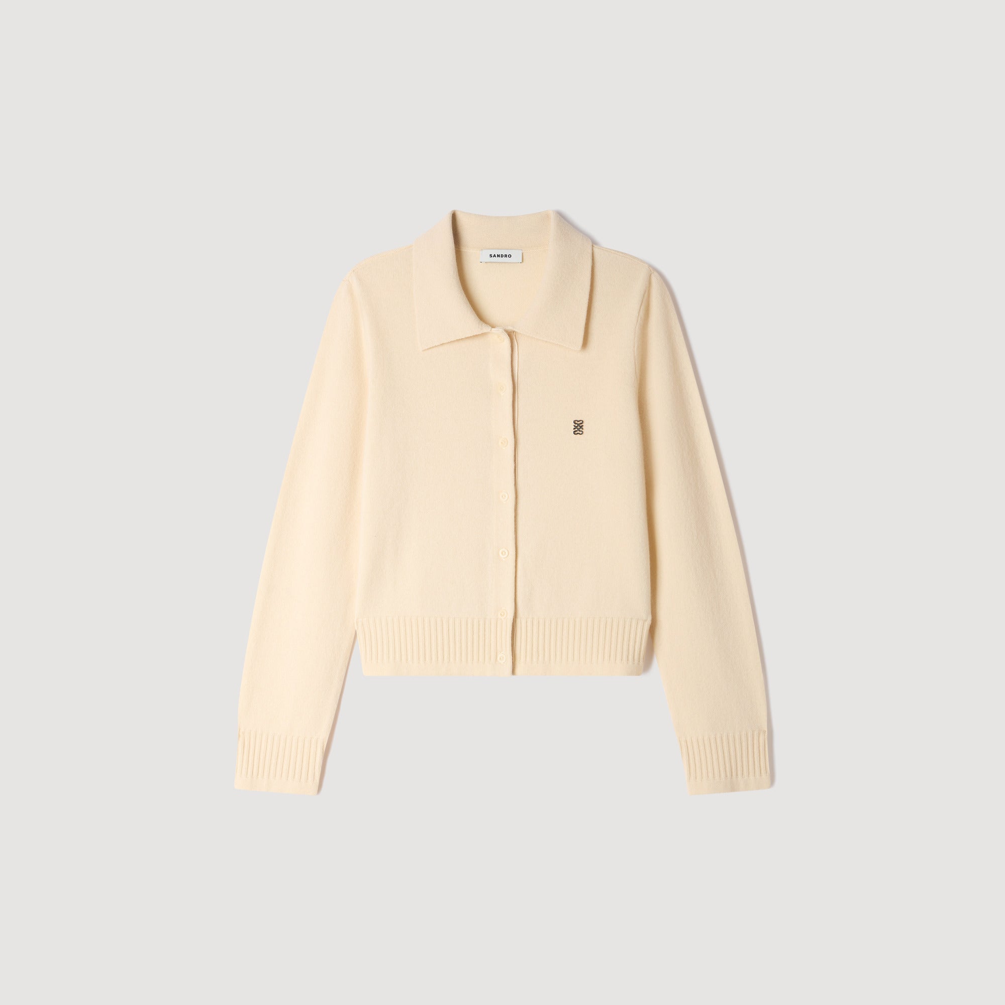 Valmy Cardigan With Shirt Collar Vanilla