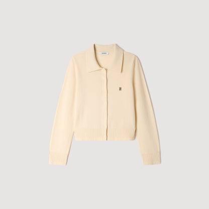 Valmy Cardigan With Shirt Collar Vanilla
