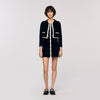 Fiorena Two-Tone Shirt Collar Cardigan Black
