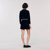 Fiorena Two-Tone Shirt Collar Cardigan Black