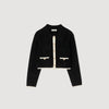 Fiorena Two-Tone Shirt Collar Cardigan Black