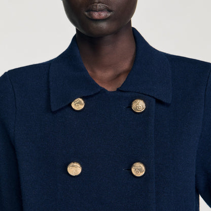 Belvedere Double-Breasted Cardigan Navy Blue