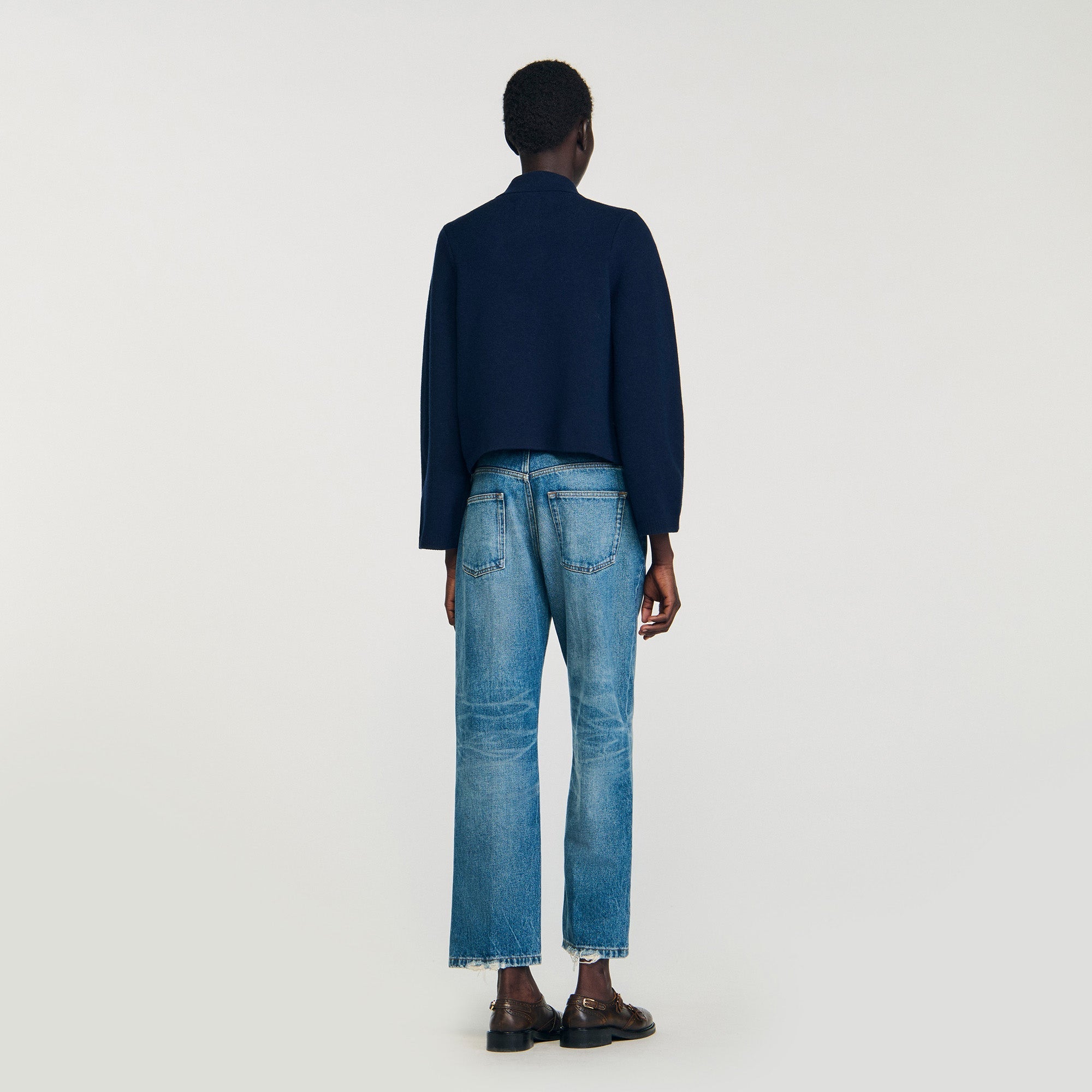 Belvedere Double-Breasted Cardigan Navy Blue