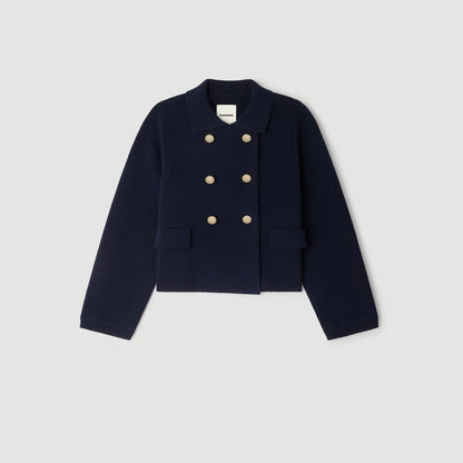 Belvedere Double-Breasted Cardigan Navy Blue