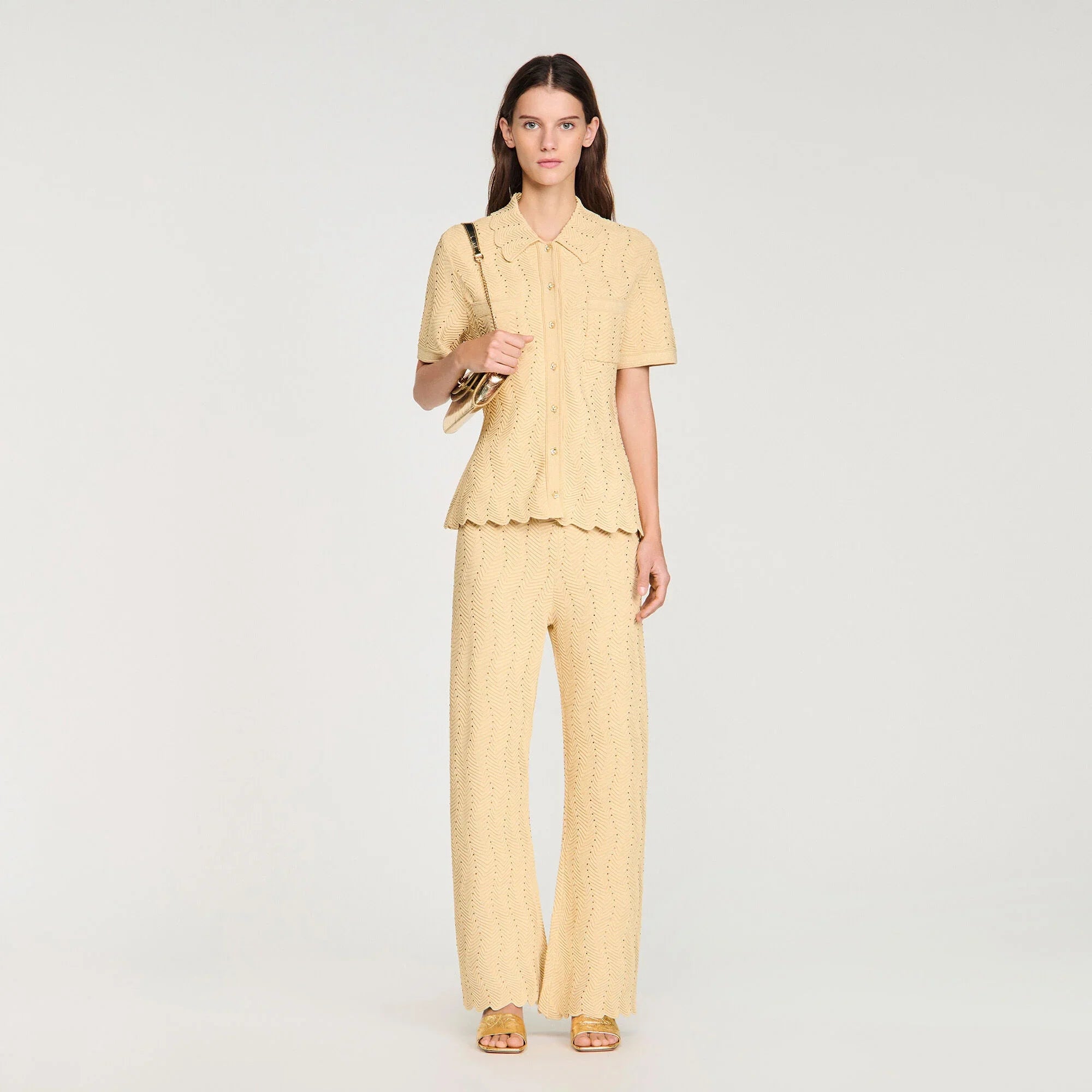 Lola Strass Cardigan Gold