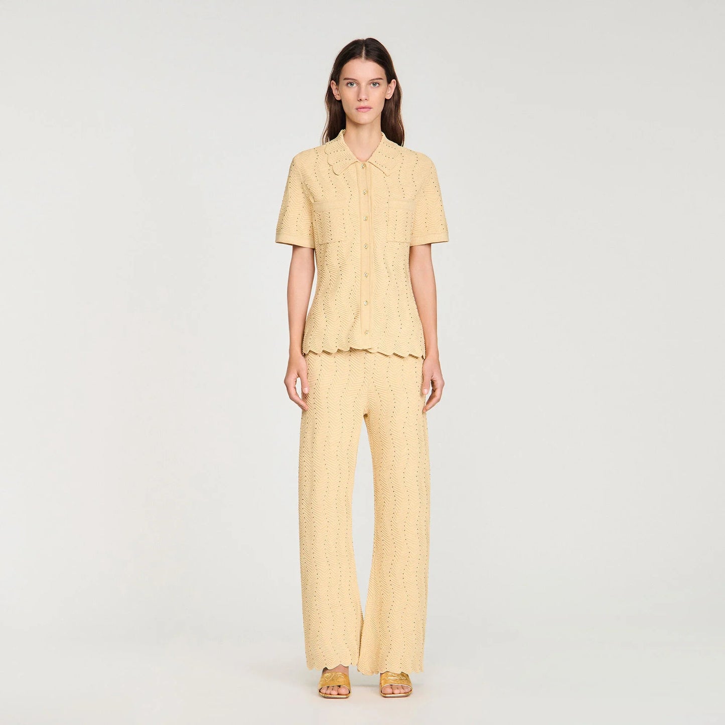 Lola Strass Cardigan Gold