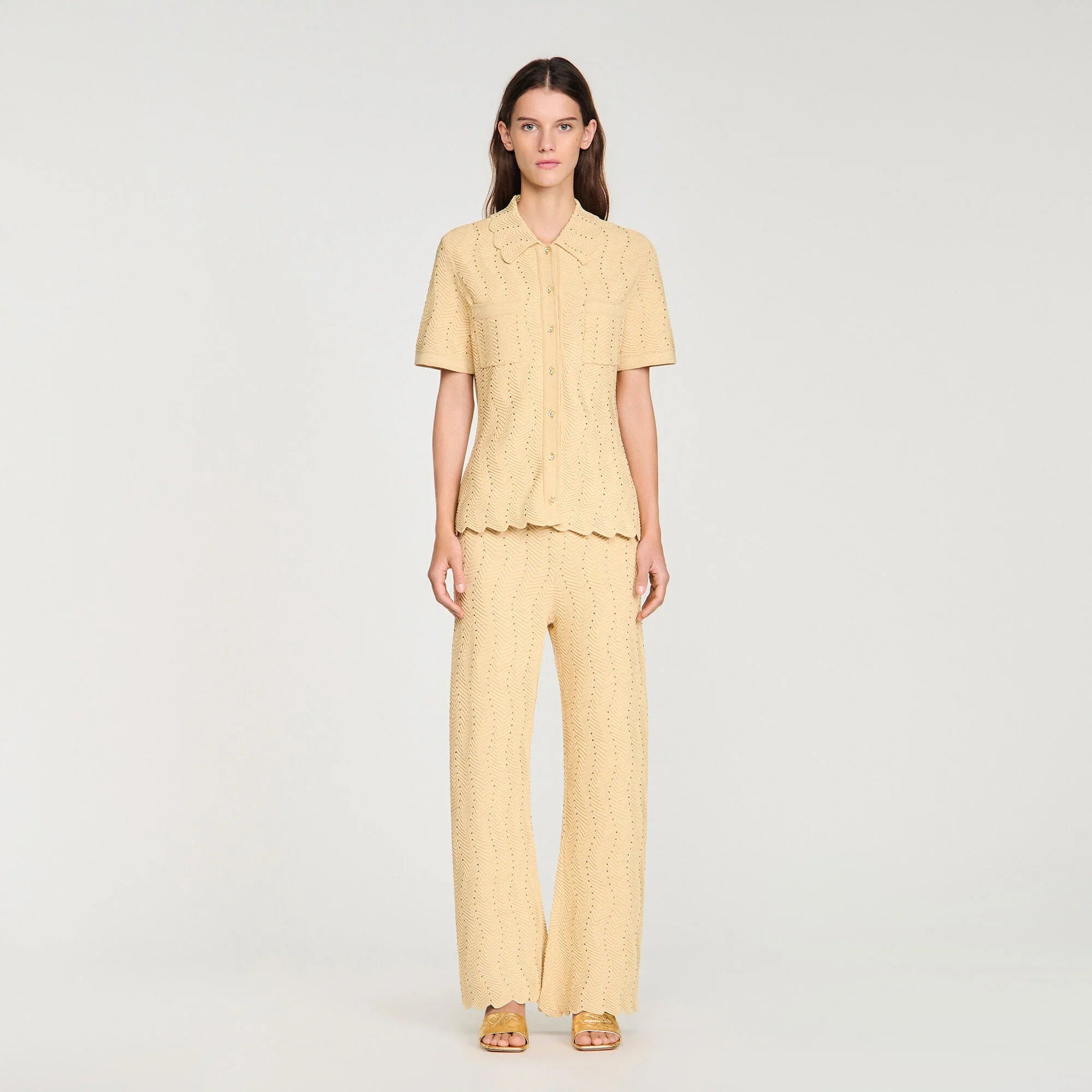 Lola Strass Cardigan Gold