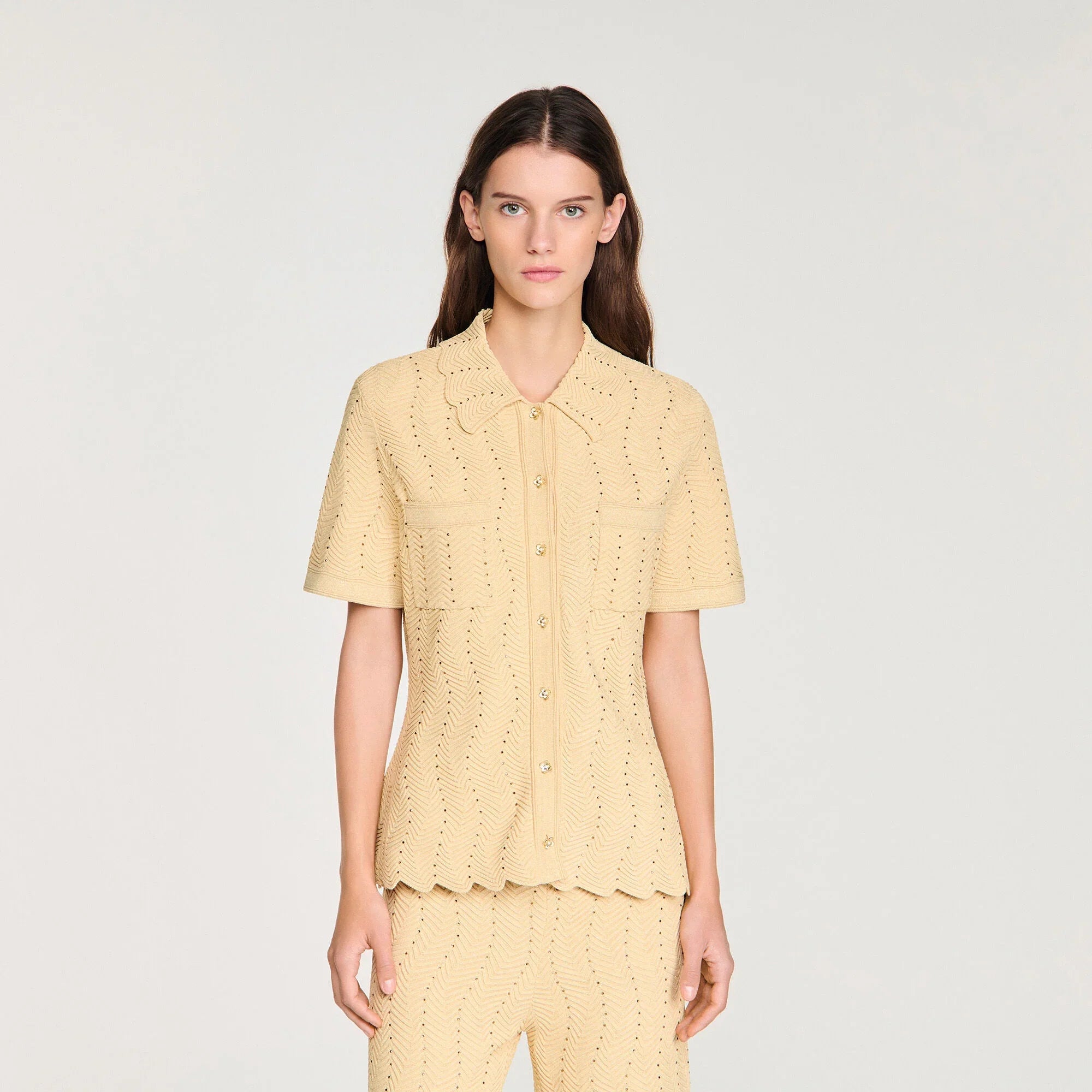 Lola Strass Cardigan Gold