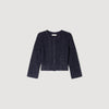 Lisane Strass Knit Cropped Cardigan Navy Blue