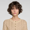 Lisane Cropped rhinestone knit cardigan Vanilla