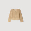Lisane Cropped rhinestone knit cardigan Vanilla