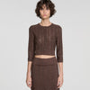Lisane Cropped rhinestone cardigan Brown