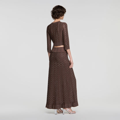 Lisane Cropped rhinestone cardigan Brown