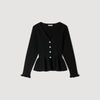 Heather Peplum Cardigan Black