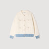 Madeen Cardigan With Denim Details Ecru
