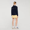 Truman Studded Blazer Collar Cardigan Navy Blue