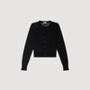 Tim Padded Round Neck Cropped Cardigan Black