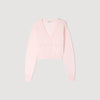 Cassidie Cropped Cashmere Wool Cardigan Light Pink