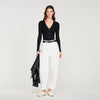 Gabie Ribbed Cardigan With Fancy Buttons Black